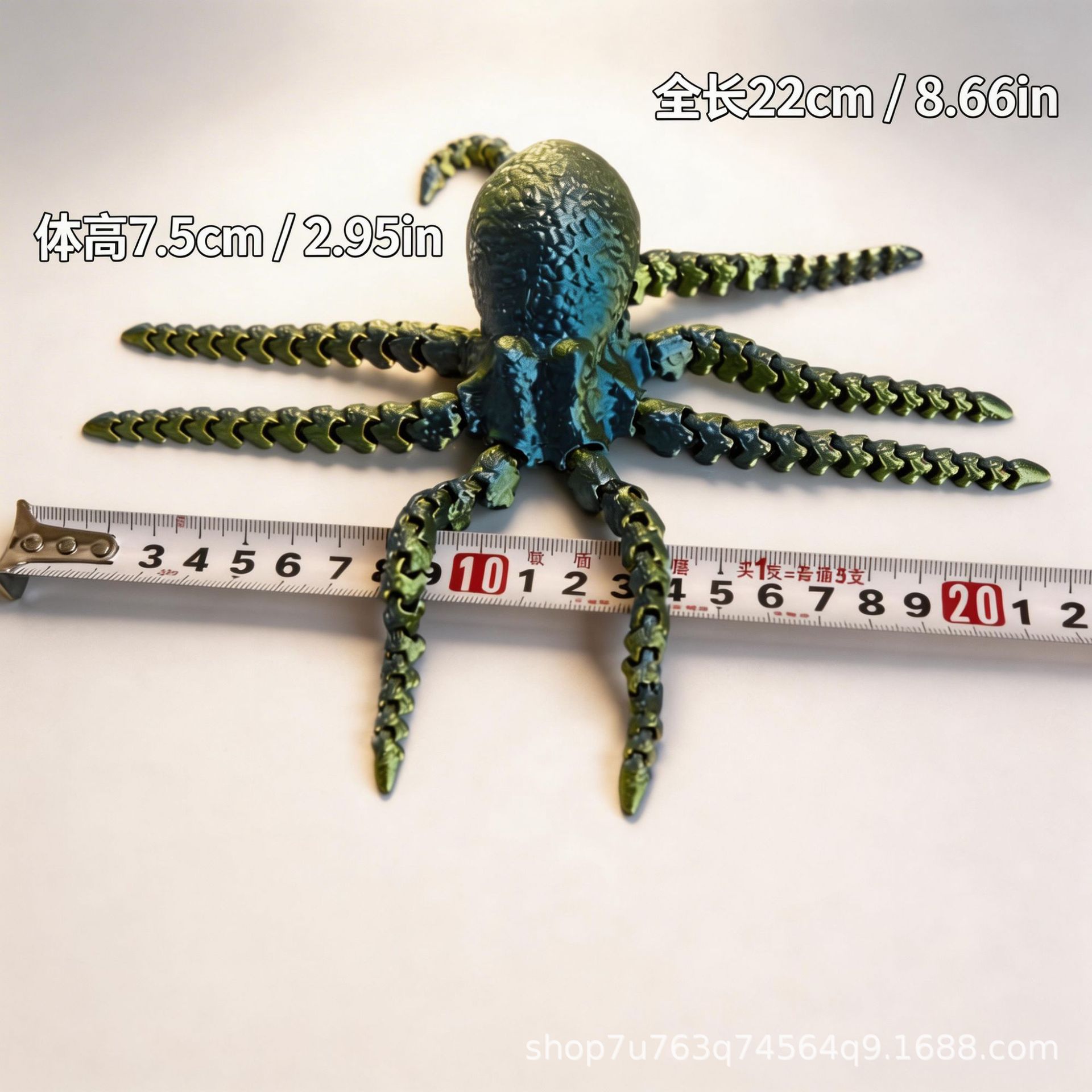 亚马逊爆品仿真3D打印八爪鱼摆件可活动关节章鱼模型造景摆饰批货详情5